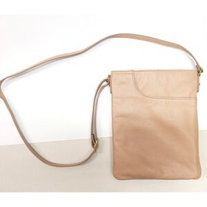 Margot New York Blush Pink Leather Crossbody Bag Gold Hardware Shoulder Purse